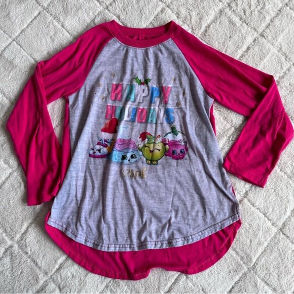 Shopkins | Girls Two Piece "Happy Holidays" Christmas Pajama Set | Size 8 - Picture 3 of 9